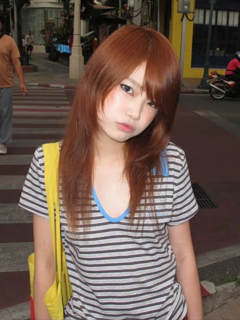 Korean Style T-Shirt Women Patchwork Short Sleeve Striped Polo Shirts Streetwear Japanese 2000S Tee Tops Aesthetic Y2K